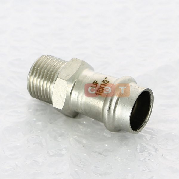 Муфта с НР пресс нержавеющая  18 х 1/2"  UniFitt